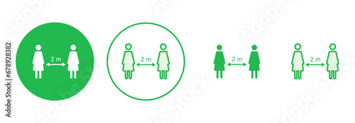 Social distancing icon set. social distance icon. self quarantine sign