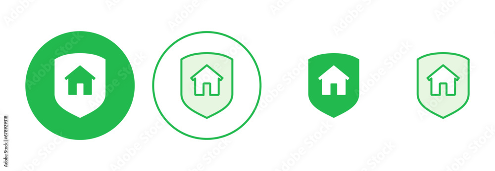 Home insurance icon set. home protection icon Home insurance icon set. home protection icon