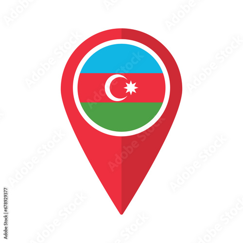 Free Download Flag of Azerbaijan flag on map pinpoint icon isolated red color - GFXLoad