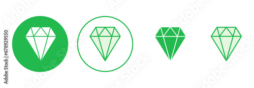 Diamond icon set. diamond gems vector icon.