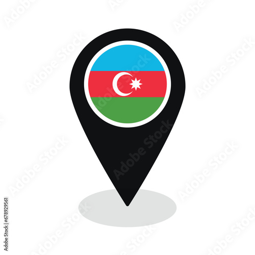 Free Download Flag of Azerbaijan flag on map pinpoint icon isolated black color - GFXLoad