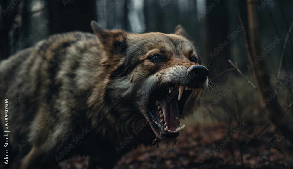 Obraz premium Mad Dog created with Generative AI Technology, ai, generative