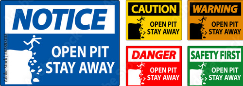 Danger Sign Open Pit, Stay Away