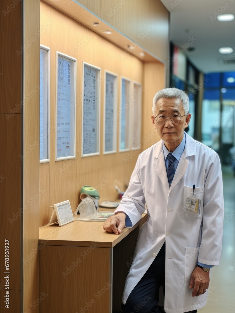 Experienced 70-Year-Old Chinese Male Doctor with Stethoscope: A Lifetime of Healing and Wisdom