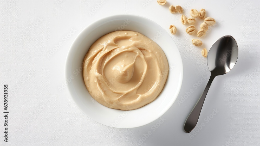 Hyper Realistic Image: A Delicious Combination of Oatmeal and Peanut Butter