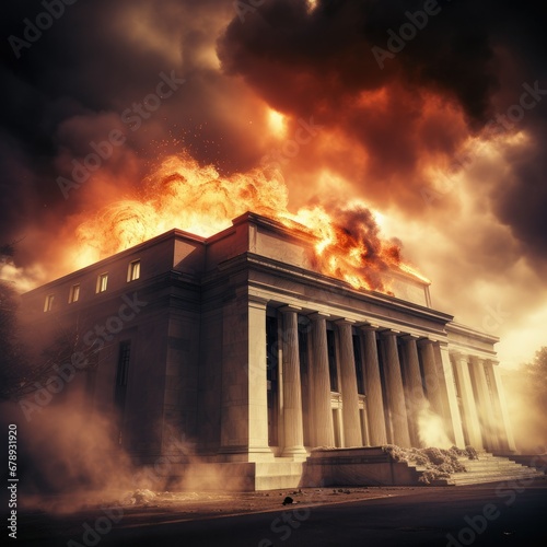 Chaos at the Federal Reserve: Fire Breaks Out as People Flee in Panic