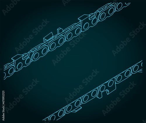 Chainsaw tire and chain close up