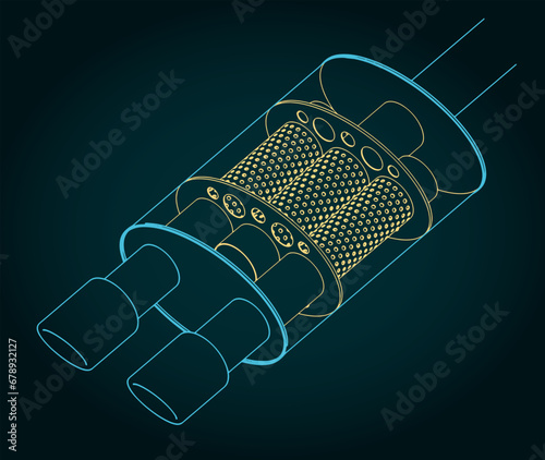 Car muffler blueprint