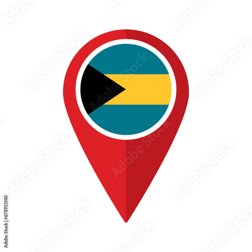 Free Download Flag of Bahamas flag on map pinpoint icon isolated red color - GFXLoad