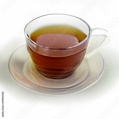 Glass of tea in white background