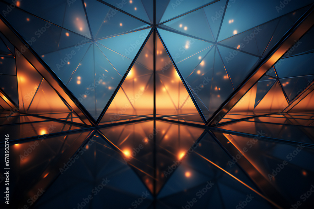 Fototapeta premium abstract background with hexagons, squares. Abstract modern architecture background. Texture, pattern, geometry.