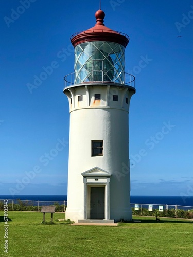 Slika na platnu Vertical shot of the Kilauea Lighthouse in Kauai, Hawaii