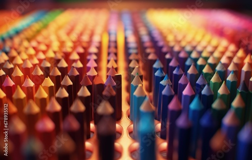 Wallpaper Mural Illustration of various colored pencils. Generative AI Torontodigital.ca
