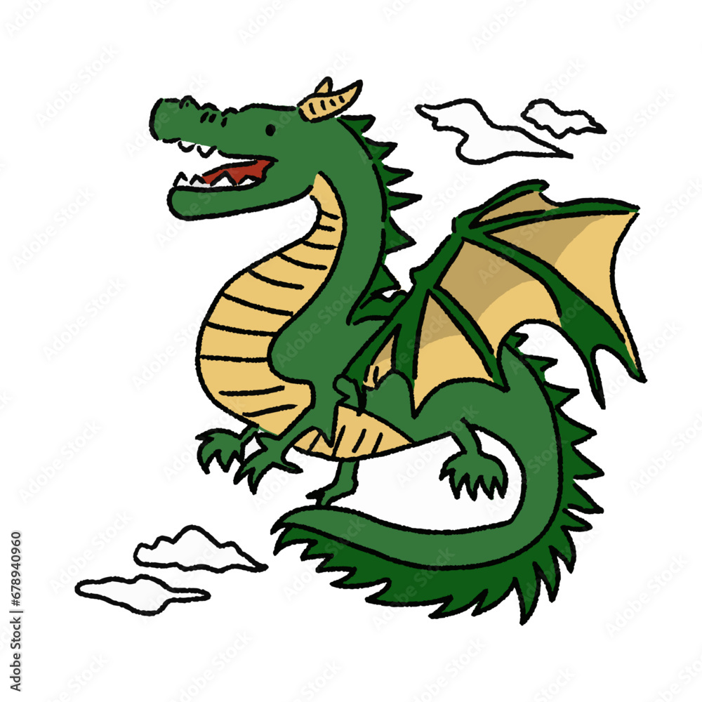 Fototapeta premium 辰のシンプルなイラスト