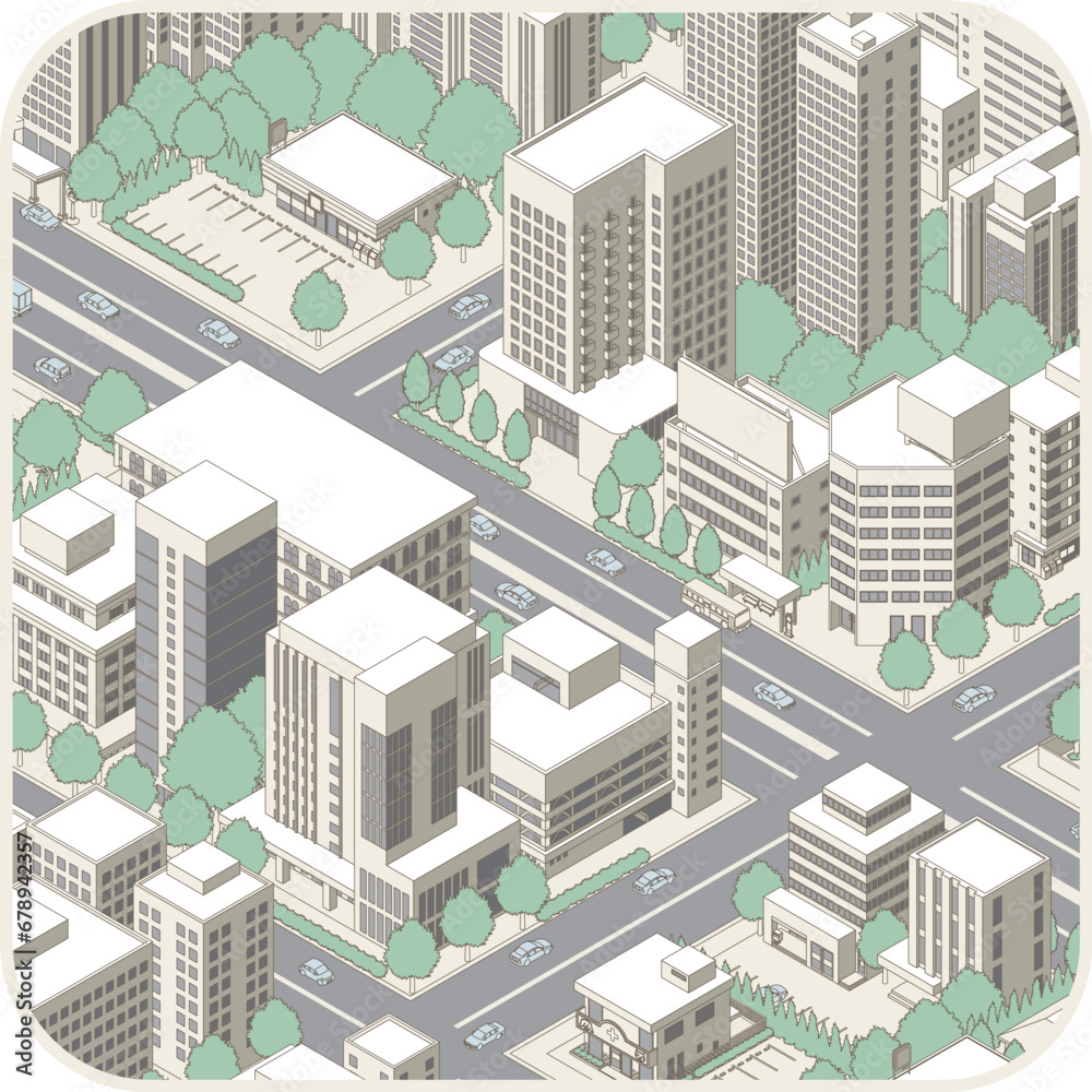 街並みの立体図. 都市の景観. 