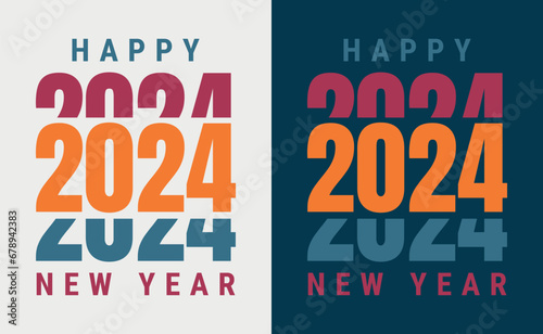 Card or banner on happy new year 2024 background