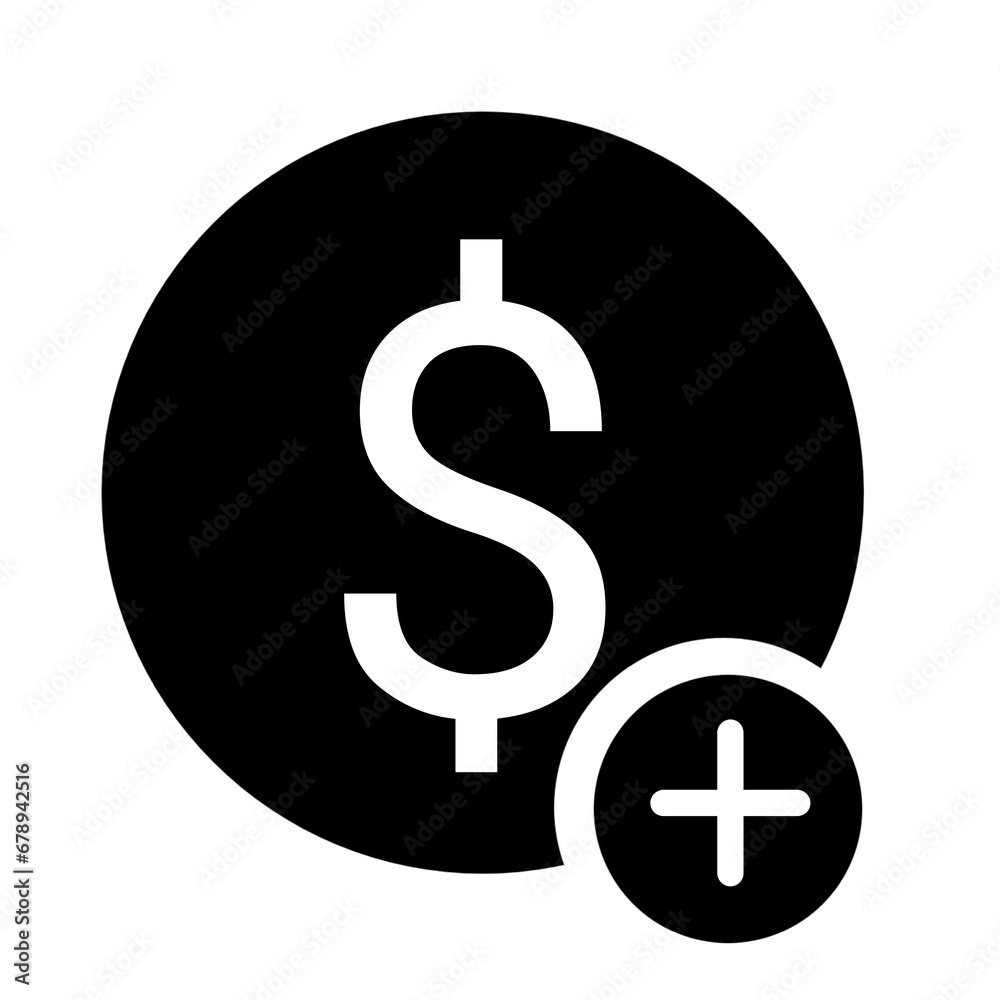 Add dollar icon, dollar symbol with plus sign Add dollar icon, dollar symbol with plus sign