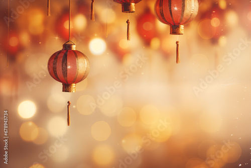 hanging lanterns for chinese new year background
