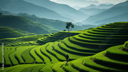 rice field background © avivmuzi