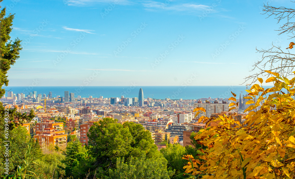 Barcelona view for banner background