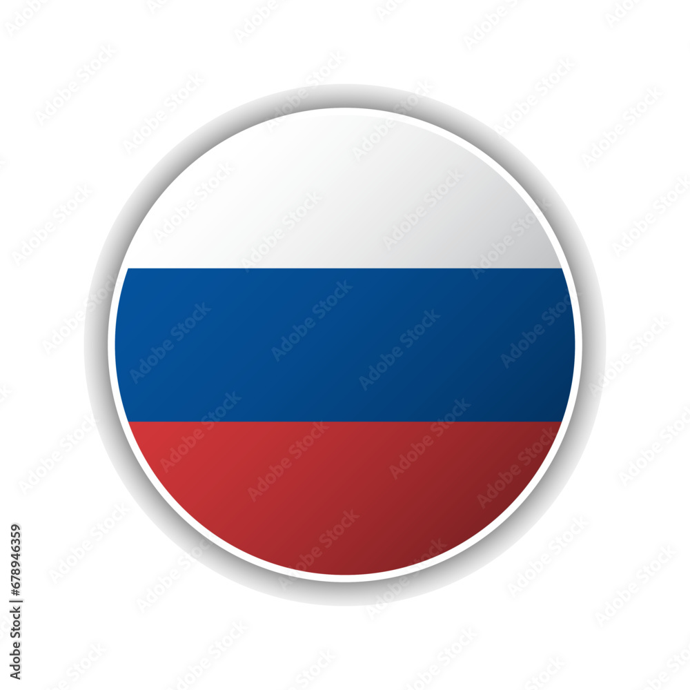 Abstract Circle Russia Flag Icon