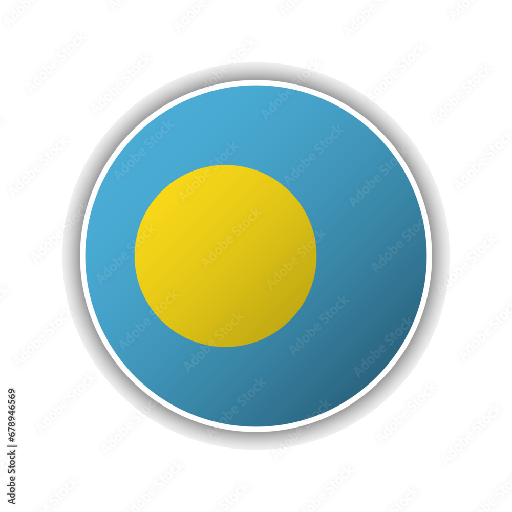 Abstract Circle Palau Flag Icon