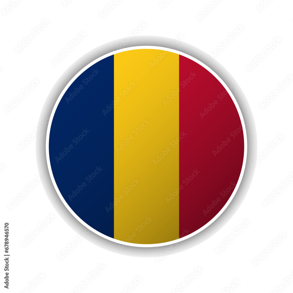 Abstract Circle Romania Flag Icon