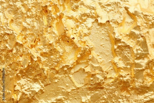 Golden grunge texture. Old textured wall painted with gold color. Yellow glitter background. Backdrop with copy cpase for design card, banner, wallpaper photo