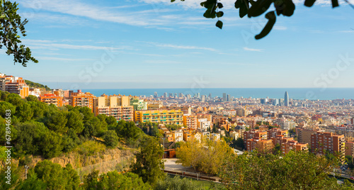 Canvas Print Barcelona view for banner background