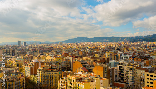 Barcelona view for banner background