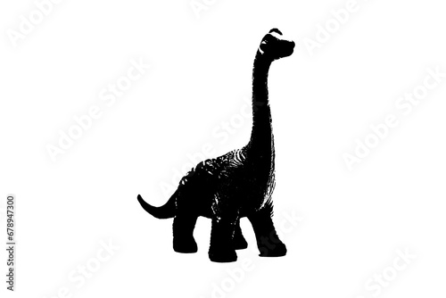 Fototapeta Naklejka Na Ścianę i Meble -  black dinosaur silhouette isolated on white background, model of dinosaurs toys