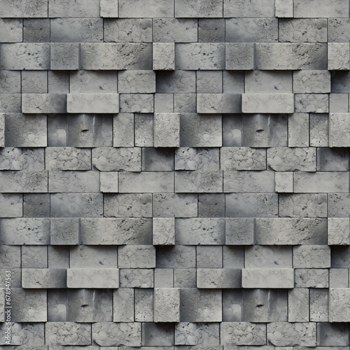 Rustic Porous Surface of Small Square Concrete Blocks Wall