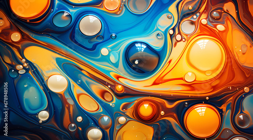 Colorful oil drops and swirls on a background