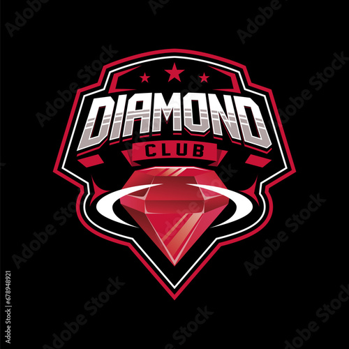 diamond red logo for sport team /  club