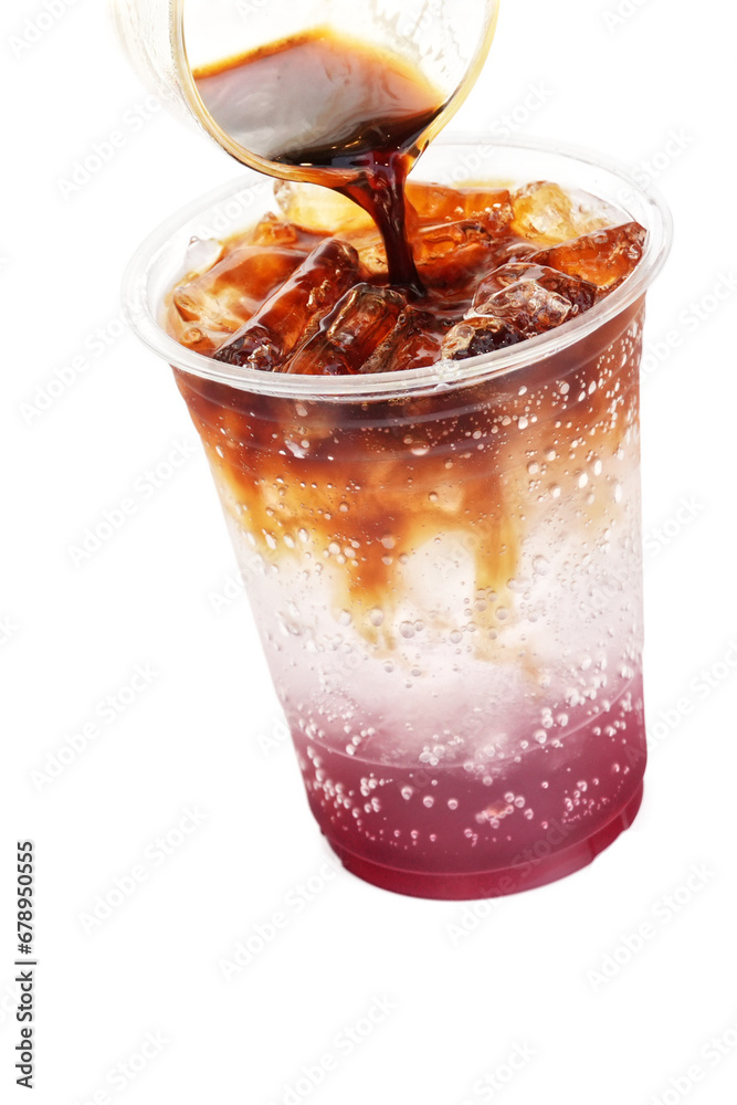 Sparkling Strawberry Coffee Soda Menu, isolated on white background. Sparkling Strawberry Coffee Soda Menu, isolated on white background.