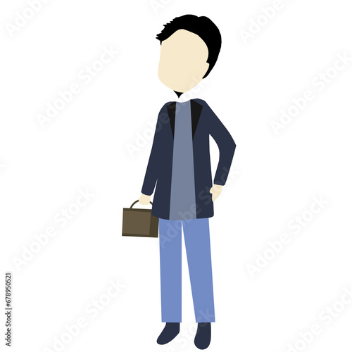 Illustration of a faceless business man 