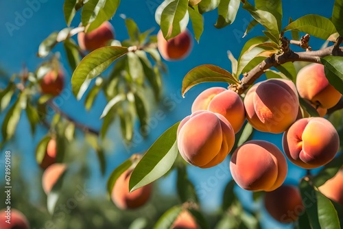 ripe apricots on a branch