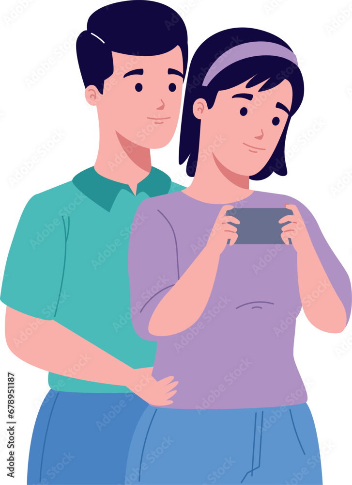 using smartphone couple design