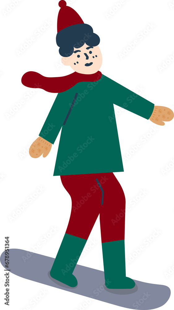 A boy is skiing in the ski resort A boy is skiing in the ski resort
