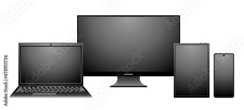 シンプルなイラスト_電源の切れたデバイス