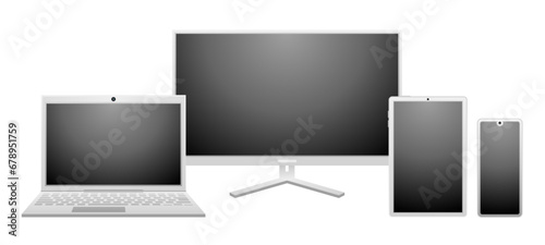 シンプルなイラスト_電源の切れたデバイス