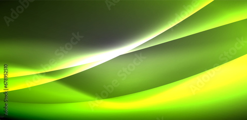 Neon-lit waves surge across background, mesmerizing dance of luminescence and motion. Dynamic backdrop captures essence of energy and modern aesthetics