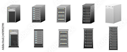 シンプルなイラスト_同一家電セット_サーバー