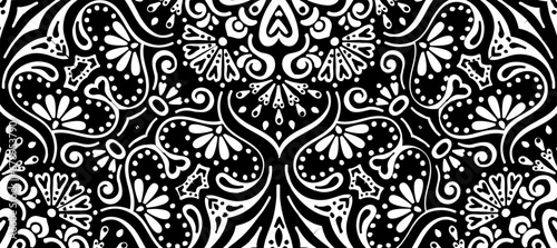 Abstract Paisleys Decorative Pattern white background Wallpaper