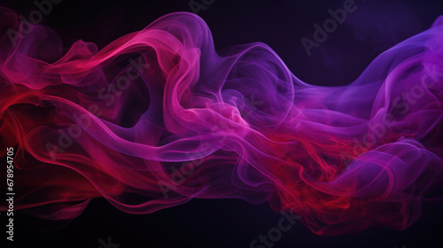 Red and purple smoke on a black background
