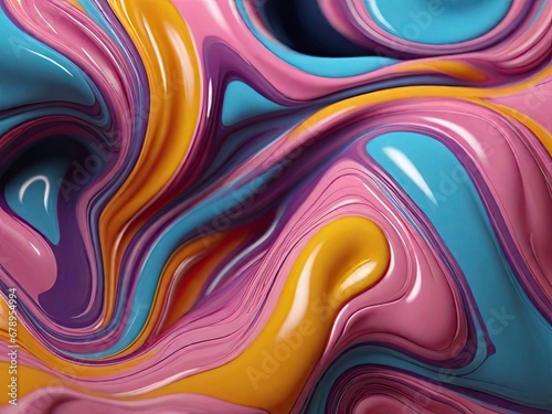 Abstract colorful background with liquid shapes, illustration with fluid paints