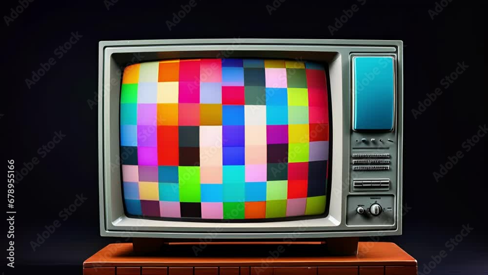 An 8bit television set with a blocky pixelated image An 8bit television set with a blocky pixelated image