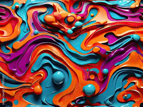 Abstract colorful background with liquid shapes  illustration with fluid paints