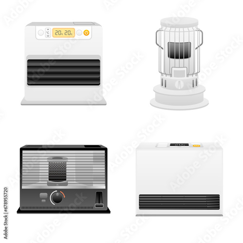 シンプルなイラスト_いろいろな家電のセット_ヒーター