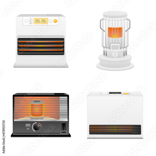 シンプルなイラスト_いろいろな家電のセット_ヒーター